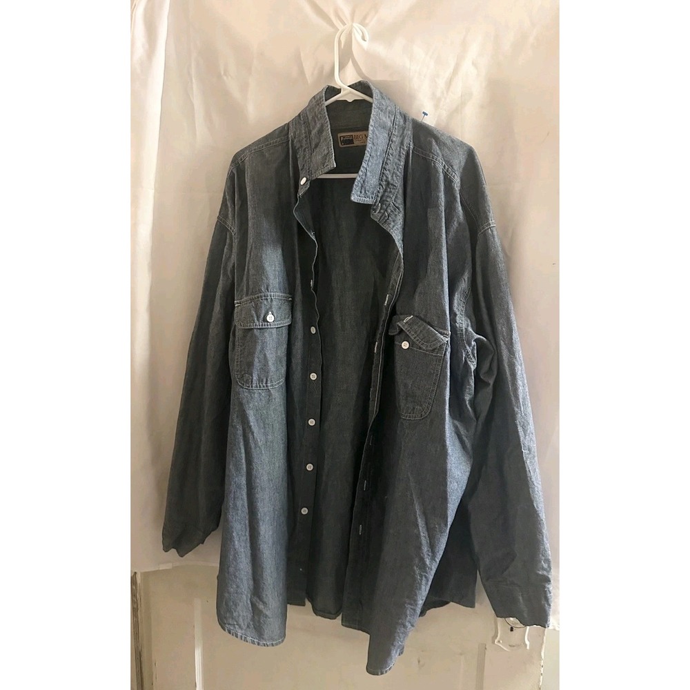 Vintage Big Mac Denim Shirt Jacket Mens 3XLT Blue Workwear JCPenney Chore
